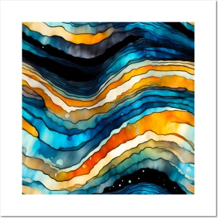 Alcohol ink waves pattern Posters and Art